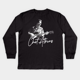 Chet Atkins / Vintage Style Fan Design Kids Long Sleeve T-Shirt